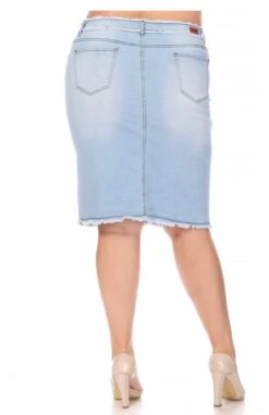 LEG-21 {Here At Last} Lt. Blue Wash Stretch Denim Skirt PLUS SIZE 1X 2X 3X -Curvy Chic Boutique image 569f494c b819 4f7f b96f c5ed769c20b4