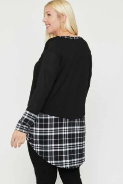 23 CP-L {Cut It Short} Black With White Plaid Tunic SALE!! PLUS SIZE XL 2X 3X -Curvy Chic Boutique image 570def1f 5626 4bb0 a247 a84305d1833a