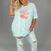 95 GT-A {Life Is Better At The Beach} H. Ice Blue Graphic Tee PLUS SIZE 2X 3X