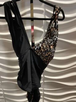 SWIM-C {Lake Time} Black/Leopard One Piece Swimsuit
