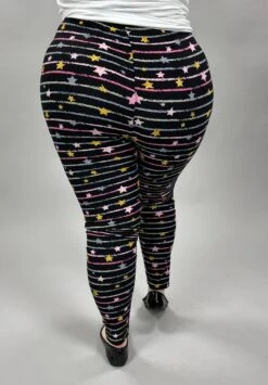 LEG-8 {Starry Skies} Stars & Stripes Black Printed Leggings EXTENDED PLUS SIZE -Curvy Chic Boutique image 58769937 dcf4 4a14 9cc4 7387a4336c26