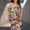 LD-M {Secrets To Share} Multi-Color Jumpsuit PLUS SIZE 1X 2X 3X -Curvy Chic Boutique image 59478739 77ef 47e4 b366 c8c25c199ea9