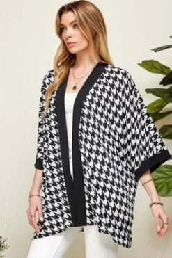 26 OT-U {In The Works} Black Houndstooth Kimono PLUS SIZE XL 2X 3X -Curvy Chic Boutique image 59c23a3c c2dc 43a3 989d d31a6fa26f38