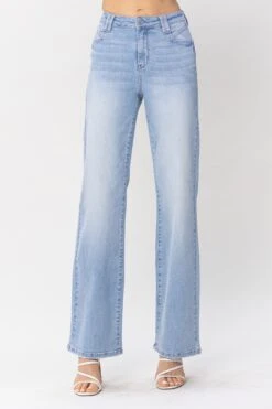 BT-Z {Judy Blue} Lt. Blue High Waist Wide Leg Jeans PLUS SIZE 20