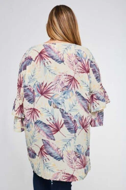 OT-H {I'm On Beach Time} Sangria/Navy/Mustard Cardigan With Palm Leaf Design SALE!!! PLUS SIZE 1X 2X 3X -Curvy Chic Boutique image 5bfffbf2 51f0 4810 a042 0e0118630493