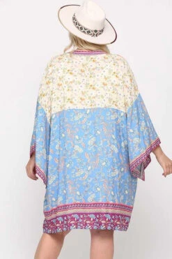 13 OT-V {Lake Ready} Blue/Cream Floral Kimono PLUS SIZE XL 1X 2X -Curvy Chic Boutique image 5c080b4a 0419 4b76 bf5f fcfa03275f32