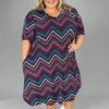 89 OR 85 PSS-D {Forever Fearless} Navy/Maroon ZigZag Print Dress SALE!!!! EXTENDED PLUS SIZES 3X 4X 5X -Curvy Chic Boutique image 5c677480 d222 4760 9a3f adeab17736a0