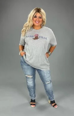 65 GT-H {Nashville Boot} Heather Grey Graphic Tee PLUS SIZE 1X 2X 3X