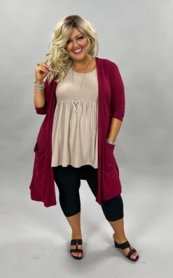 OT-S {Free Falling} Cabernet Slouchy ***SALE***Pocket Cardigan