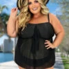 SWIM-O {Body Beauty} Black Sheer Skirt 2 Piece Swimsuit PLUS SIZE 3X -Curvy Chic Boutique image 601ea53b e98b 4239 94ca 5dc62912539f
