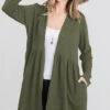 98 OT {Prepared For Anything} Olive Long Sleeve Cardigan PLUS SIZE 1X 2X 3X