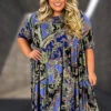 60 PSS {Around The Block} Blue Paisley Tiered Dress EXTENDED PLUS SIZE 3X 4X 5X -Curvy Chic Boutique image 604baf41 1159 472b 9c84 e94f629fd9ab
