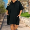 51 SSS-A {Dreamy Morning} Black Shift Dress PLUS SIZE 1X 2X 3X