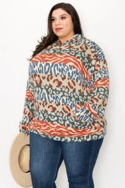88 HD-F {Style Dash} Multi-Color Multi-Print Hoodie W/Pocket EXTENDED PLUS SIZE 3X 4X 5X -Curvy Chic Boutique image 636fcaab 7b12 40a0 a2c9 fb063a372155