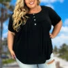 11 SSS-B {Right On Time} Black Short Sleeve Top PLUS SIZE 1X 2X 3X -Curvy Chic Boutique image 638bb694 a973 4290 925f 0889d31864a9