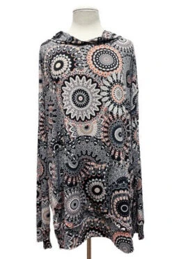 12 HD-B {Play It Smart} Grey Mandala Print Hoodie EXTENDED PLUS SIZE 3X 4X 5X -Curvy Chic Boutique image 63f29150 2cbb 4027 9cf4 233dd59cff3e