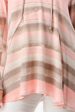 96 HD-J {Sweetness Is Here} Coral/Mocha Striped Hoodie PLUS SIZE 1X 2X 3X -Curvy Chic Boutique image 6491e717 1db6 48c4 b5ea e2074235b210