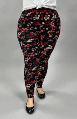 LEG-Z {Whoopsy Daisy} Black Floral Leggings EXTENDED PLUS SIZE 3X/5X -Curvy Chic Boutique image 65269224 7410 4486 89b5 4bed7114b254