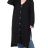 25 OT-T {Close To You} Black Ribbed SALE!! Button Up Duster PLUS SIZE 1X 2X 3X