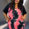 29 CP-J {For Your Pleasure} Black/Neon Coral Tie Dye Tunic CURVY BRAND!!!! EXTENDED PLUS SIZE XL 2X 3X 4X 5X 6X -Curvy Chic Boutique image 6687e2ec a893 4b5f b0a7 531460ae8eba
