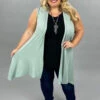 68 OT-H {Lovin Life} Sage Sleeveless Cardigan PLUS SIZE 1X 2X 3X -Curvy Chic Boutique image 6697dbc1 c914 40ff 939f 3f4050651309
