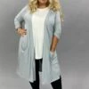 OT-H {Free Falling} Light Grey Slouchy ***SALE***Pocket Cardigan