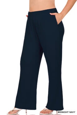 BT-B {Lovely View} Navy Drawstring Lounge Pants PLUS SIZE 1X 2X 3X