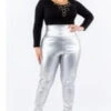 LEG-42 {Silver Feelings} Silver Full Length Leggings PLUS SIZE 1X 2X 3X -Curvy Chic Boutique image 699c0fa8 26d5 4c00 93a9 d8ffa3690a4e