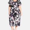 LD-Z M-109 {City Chic} Floral Print Satin Jumpsuit -Curvy Chic Boutique image 6d3f43bd 8eac 43b9 b241 84d8249a7b2b