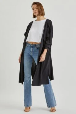 17 OT {Obsessed} Black Sweater Duster W/Pockets PLUS SIZE 1X 2X 3X