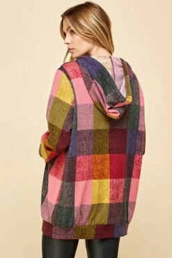 56 HD-D {Get On Board} Red/Pink Plaid Hoodie PLUS SIZE 1X 2X 3X -Curvy Chic Boutique image 6d578907 397d 4e0e 995b 3be10dea87f4