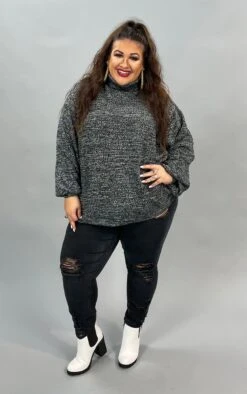 28 PLS-B {The Sweetest} Black Turtleneck Sweater PLUS SIZE 1X 2X 3X SALE!!!