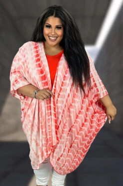 21 OT {Slay The Day} Red Tie Dye Kimono EXTENDED PLUS SIZE 3X 4X 5X -Curvy Chic Boutique image 709045ac 0269 4836 a031 572913700d28
