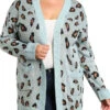 22 OT-J {Being My Best} Blue Mocha Animal Cardigan PLUS SIZE XL 2X 3X -Curvy Chic Boutique image 714f5a39 ea14 44a8 bf9c a86bfcf8f7fa