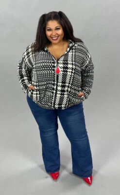 26 OT-C {Smooth Moves} Black White Printed Jacket SALE!! PLUS SIZE XL 2X 3X -Curvy Chic Boutique image 72e02ed9 8717 4f4d 8bc1 4c93f96b041e