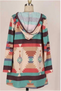 37 OR 12 OT-O {Happy Mood} Taupe Aztec Print Tiered Cardigan W/Hood PLUS SIZE 1X 2X 3X -Curvy Chic Boutique image 76988622 ac65 4a79 97e1 32c92e7c02ce