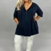 89 OT-H {Paint The Town} NAVY French Terry Hoodie CURVY BRAND!! EXTENDED PLUS SIZE 3X 4X 5X 6X