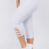 LEG-43 {Running Laps} Bright White Criss-Cross Open Yoga Capri PLUS SIZE 1X 2X 3X