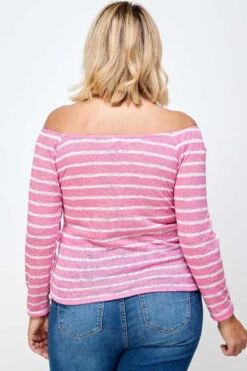 25 OS-N {Pink Perfection} Pink Stripe Drawstring Top PLUS SIZE XL 2X 3X -Curvy Chic Boutique image 7a46bce5 0cf1 4ba4 84c6 d6cf47dcac34