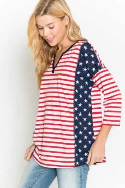 22 CP-D {Sweet America} Red White Blue Striped Top PLUS SIZE 1X 2X 3X -Curvy Chic Boutique image 7d5c1e76 d56f 4fdf a6e9 d38ede98f476