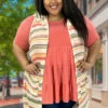 61 OT-A {Eye Candy} Multi-Color Stripe Print Vest W/Hood PLUS SIZE XL 2X 3X -Curvy Chic Boutique image 7d904ea0 0bc3 43fe 9e87 42c2b46a4909