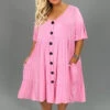 40 SD-F {For The Fashionistas} SALE!!! Pink Tiered V-Neck Dress CURVY BRAND!!! EXTENDED PLUS SIZE 1X 2X 3X 4X 5X 6X -Curvy Chic Boutique image 7e936bcb 971e 4871 8906 3ee88ee0c45d