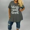 30 GT-S {Bless Your Heart} Charcoal Short Sleeve Graphic Tee CURVY BRAND!!! EXTENDED PLUS SIZE XL 2X 3X 4X 5X 6X -Curvy Chic Boutique image 8077e57c 4370 4dbb bf02 1173302c2518