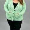 41 OT-X [Sweet Pistachio Cream} Mint Ribbed Cardigan W/front Pockets PLUS SIZE 1X 2X 3X -Curvy Chic Boutique image 8389746d ca51 4bae 8da7 2981f0031621