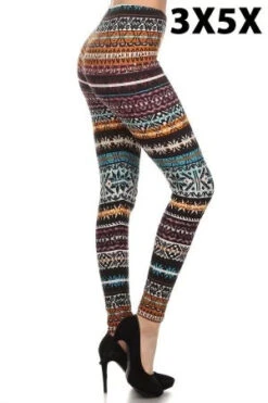 LEG-26 {Holiday Spirit} Multi-Color Snowflake Print Leggings EXTENDED PLUS 3X/5X -Curvy Chic Boutique image 84430800 cd8b 4f98 a42a 468e9421a8b4