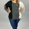 88 CP-A {Leader Of The Pack} Black/Ivory Striped Top W/Fringe PLUS SIZE 1X 2X 3X***SALE*** -Curvy Chic Boutique image 84be8bda fdac 4104 bfaa 9a18c68109fa