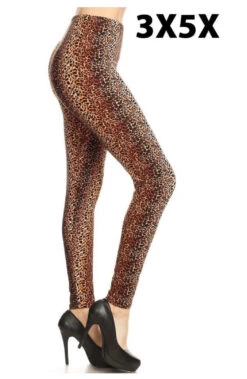 LEG-O {How You Doing} Brown Cheetah Print Leggings SIZE 3X/5X