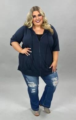 89 OT-H {Paint The Town} NAVY French Terry Hoodie CURVY BRAND!! EXTENDED PLUS SIZE 3X 4X 5X 6X -Curvy Chic Boutique image 87be4a36 1ccd 4a70 a83c e47394b71136