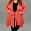 41 OT-B {Mind Of My Own} SALE! Coral Tie Front Cardigan PLUS SIZE XL 2X 3X -Curvy Chic Boutique image 8913e8bc 9fb1 409c 9df5 b8442833ac2c
