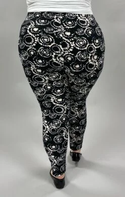LEG-2 {Midnight Madness} Black & White Printed Leggings EXTENDED PLUS SIZE -Curvy Chic Boutique image 892c8c60 87e8 4abe 91e8 8a908da2d9c5
